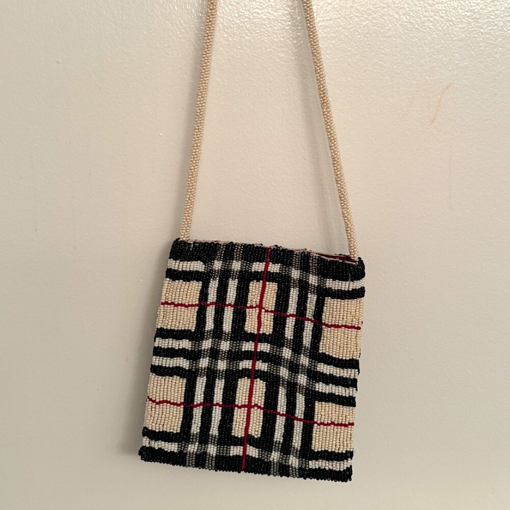 Burberry beaded absolutely stunning evening bag with beaded strap